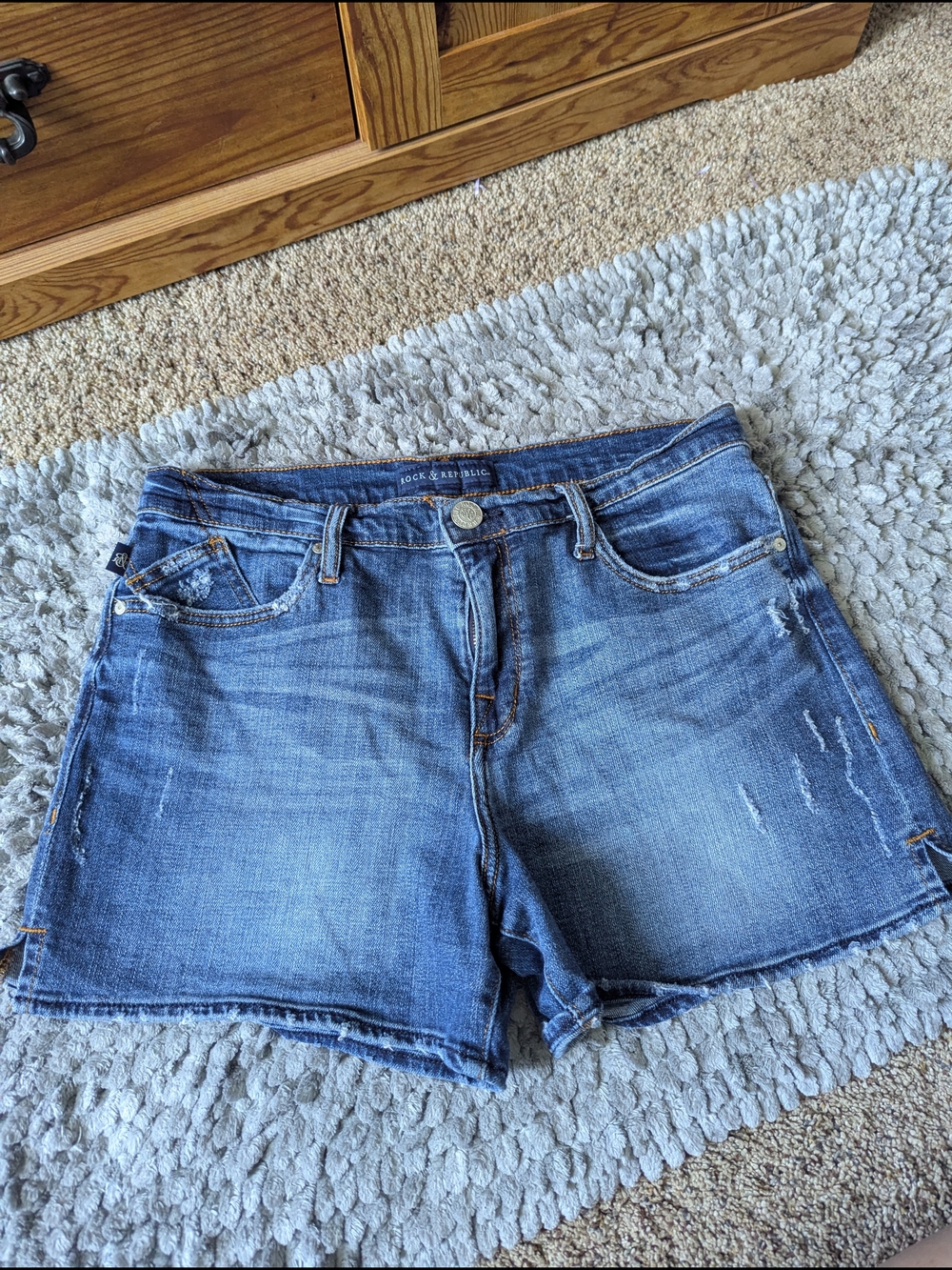 Lucky Brand Women's Blue Distressed Denim Shorts